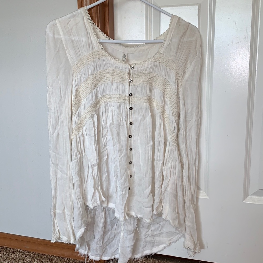 White free people blouse, size small
